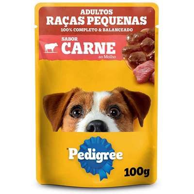 Ração Úmida Pedigree Sachê Carne ao Molho para Cães Adultos de Raças Pequenas 100 g