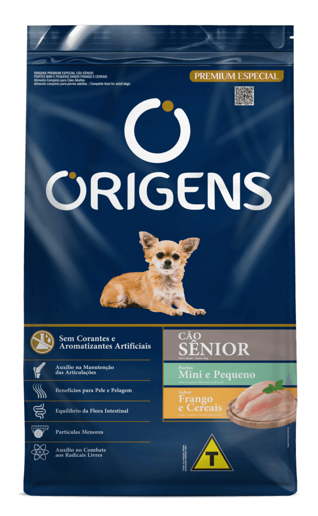 Origens Premium Especial Cães Sênior Portes Mini e Pequeno Sabor Frango e Cereais 10kg