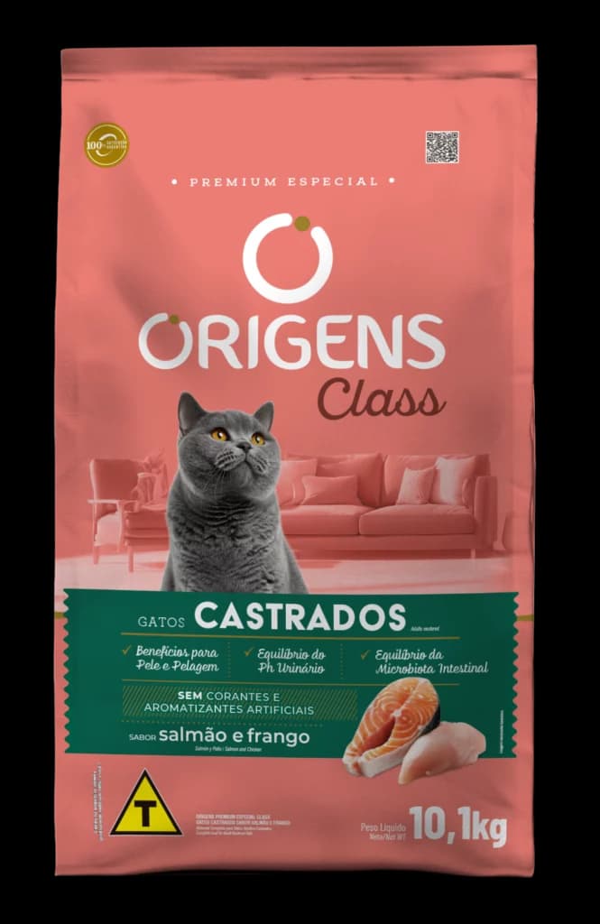 Origens Premium Especial Class Gatos Castrados Sabor Salmão e Frango